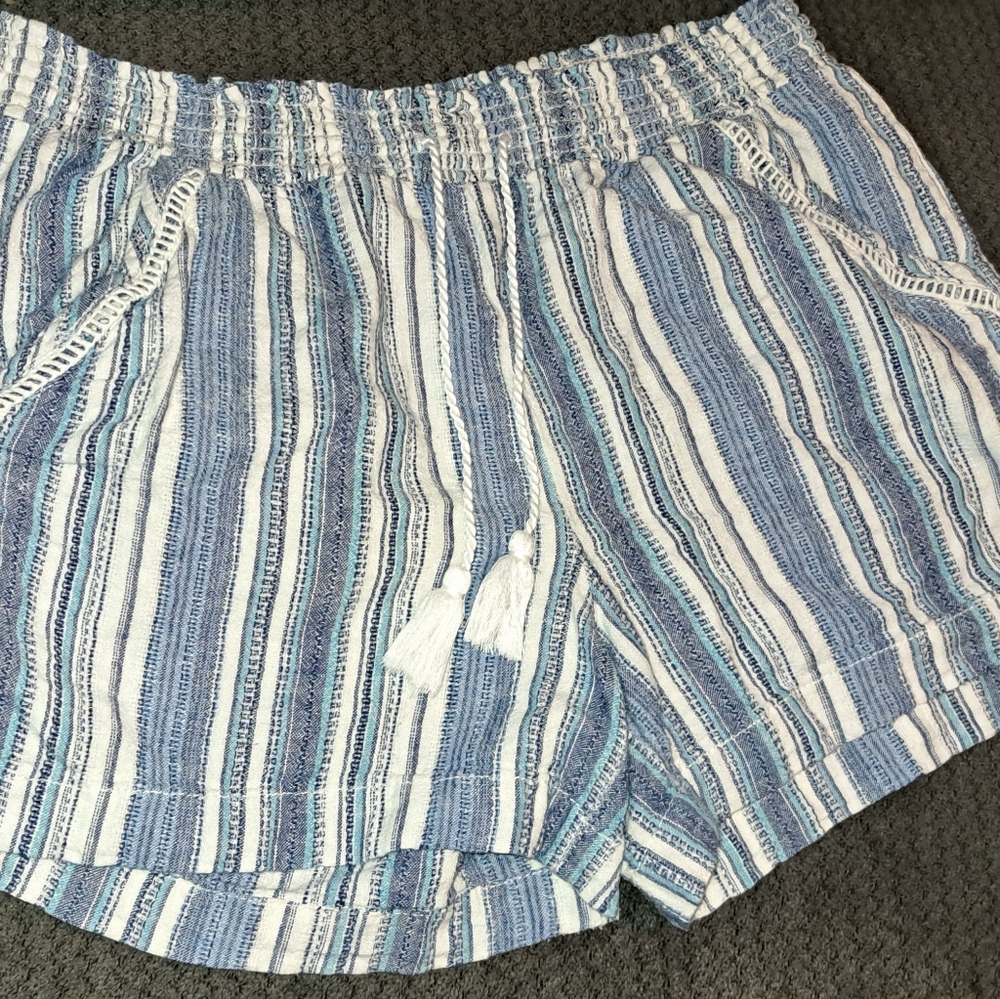 Striped Blue and White Women's Shorts